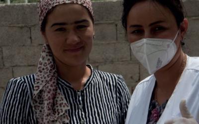 Surayo with MSF nurse Shakhlo