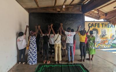 a community psychosocial support group session with women in Bangui CAR