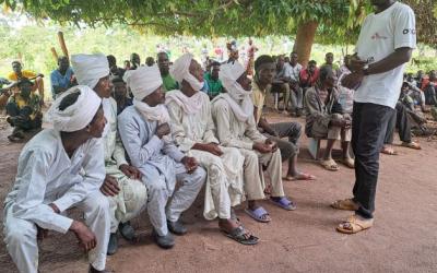  distribution of NFI kits in the Koumogo district Férrique Annadif (southern Chad), June 15,  2024. The nomadic population victims of the torrential rain in Koumogo canton receive their kits. 