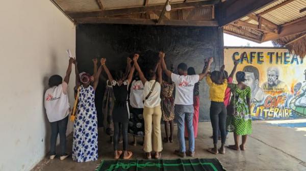 a community psychosocial support group session with women in Bangui CAR