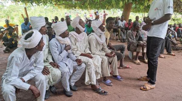  distribution of NFI kits in the Koumogo district Férrique Annadif (southern Chad), June 15,  2024. The nomadic population victims of the torrential rain in Koumogo canton receive their kits. 